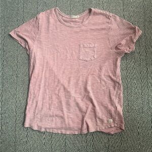 Marine Layer Marge Pink and Gray Striped Tee